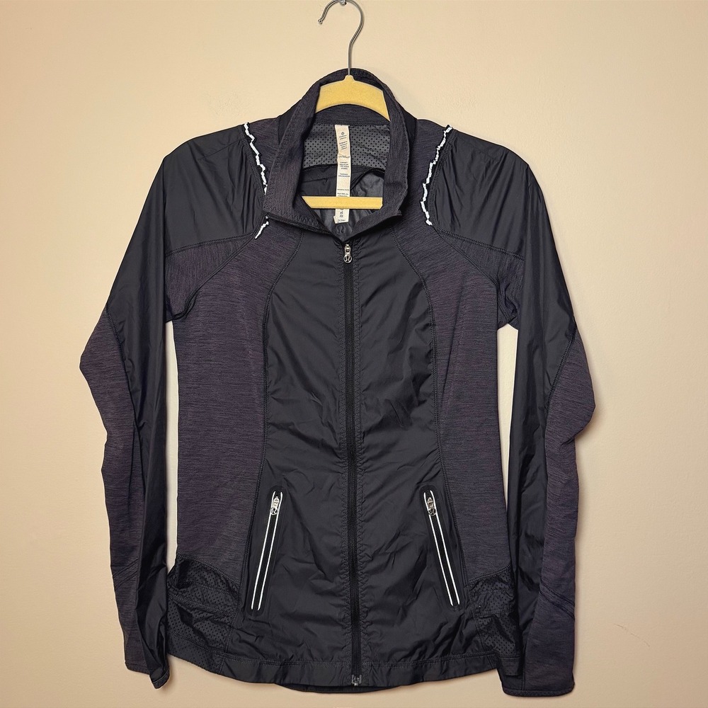 Lululemon Run Nothin' But Run Jacket Black Full Zip Women's SZ 4 Windbreaker